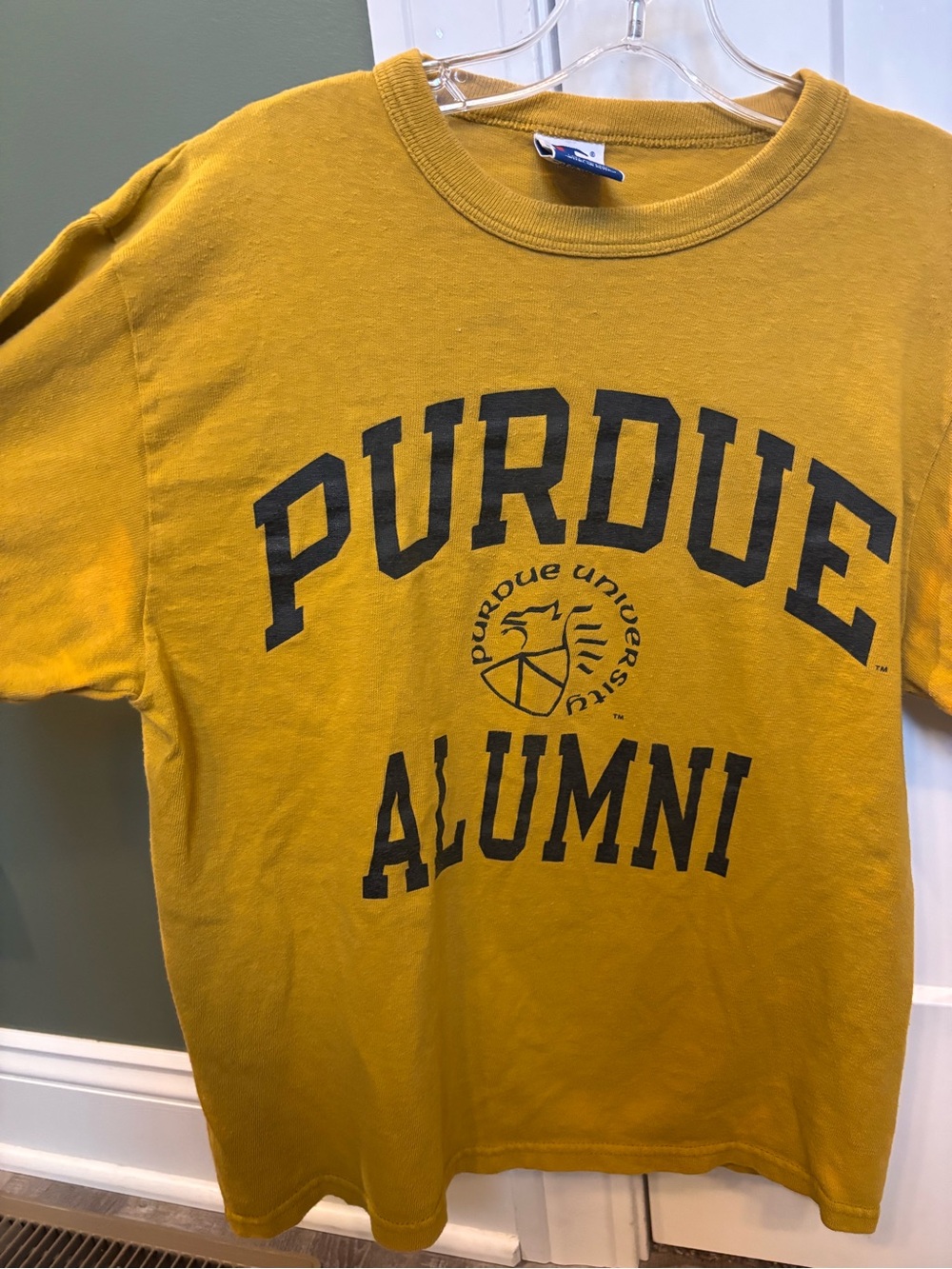 Vintage 90’s Champion Purdue Alumni Tee in Mustard Yellow - Picture 6 of 7